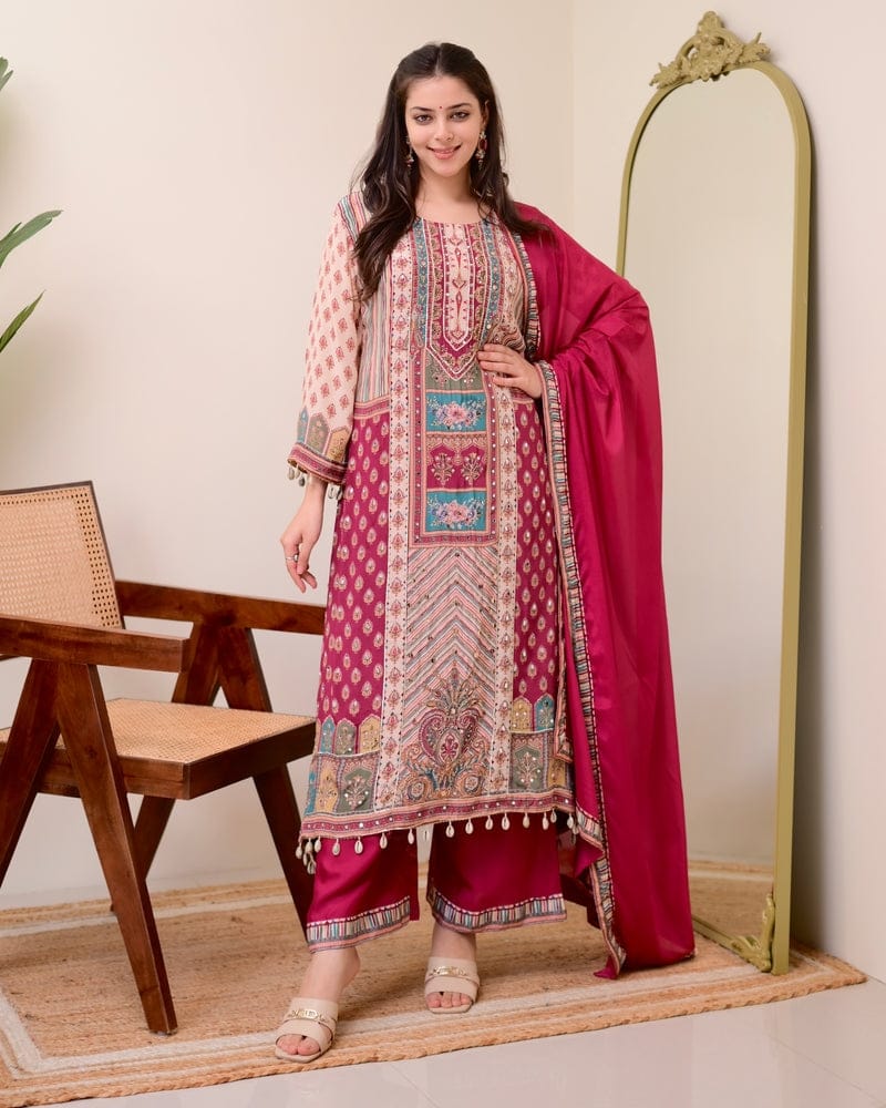 Premium pure chinon Kurti Dupatta Traditional for special occasions
